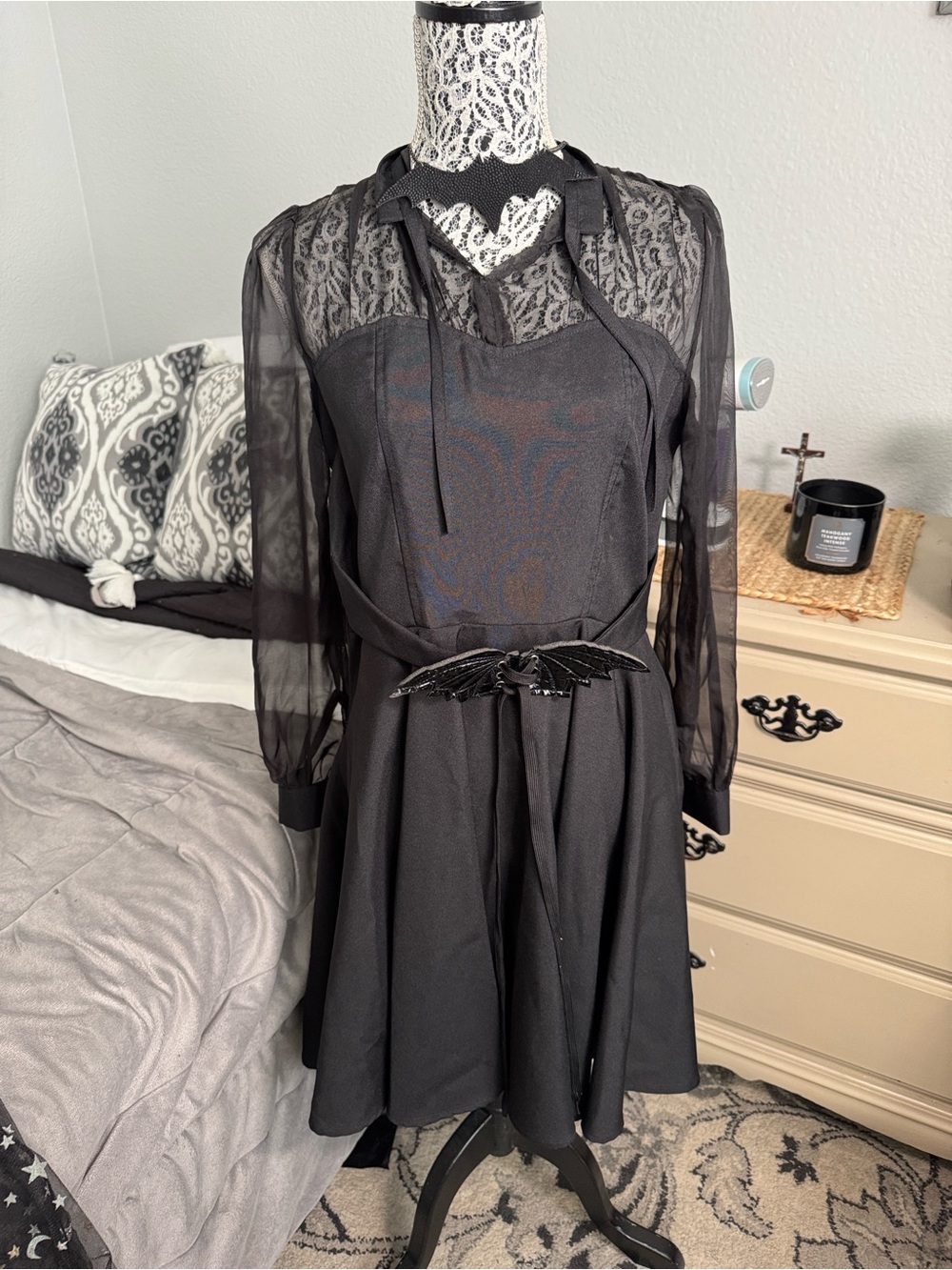 Halloween costumes.com women’s Black Long-Sleeve Fit & Flare witch 🧙‍♀️ Dress M